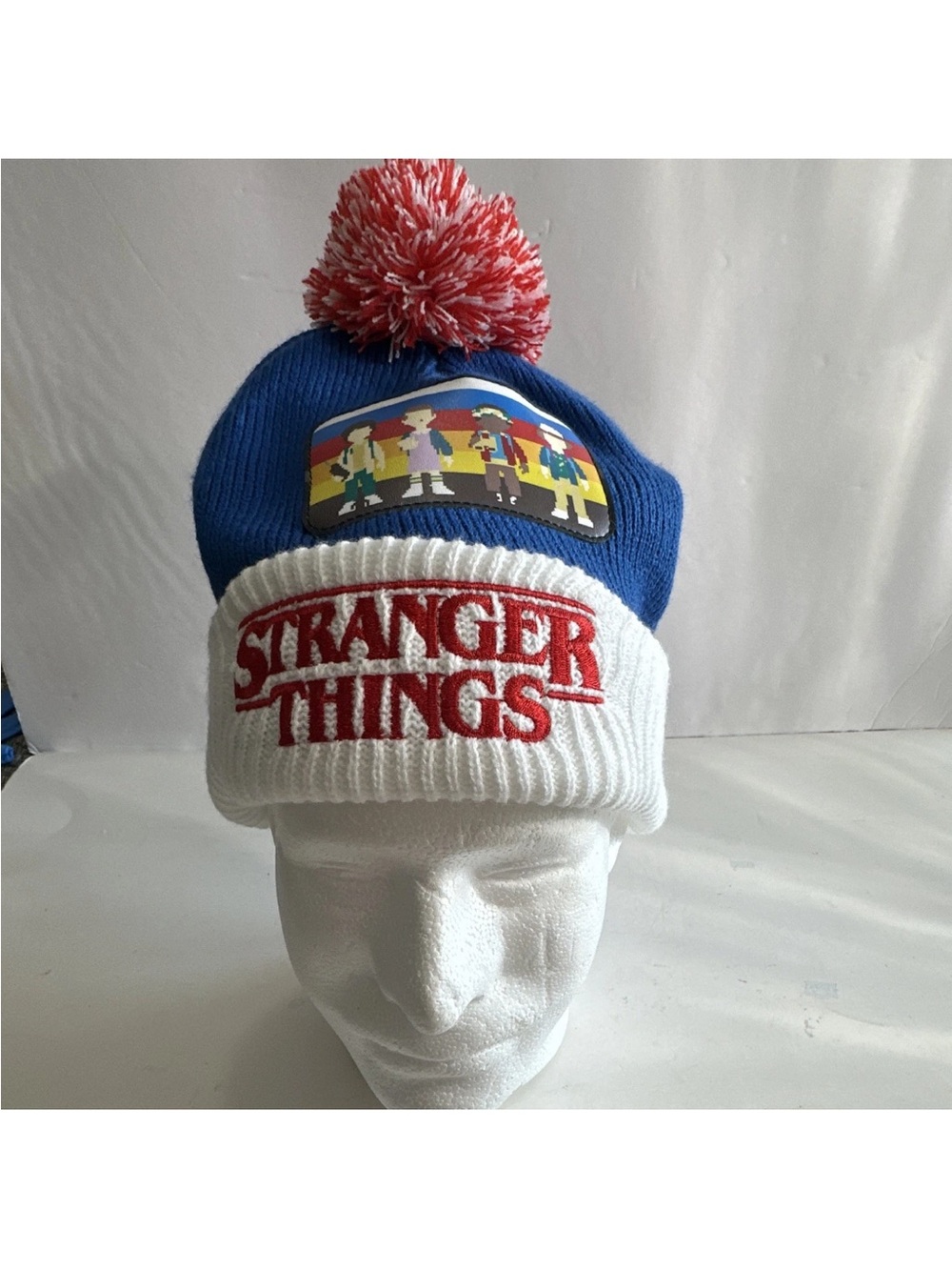Stranger Things Blue & White Pom Beanie